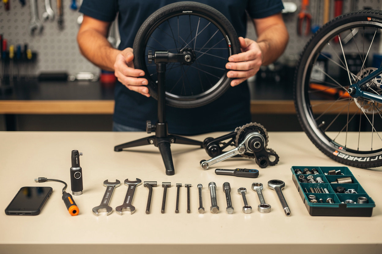 Harbor Light Bike Repair tools and workbench for same-day bike tune-ups and e-bike service in Tacoma, WA